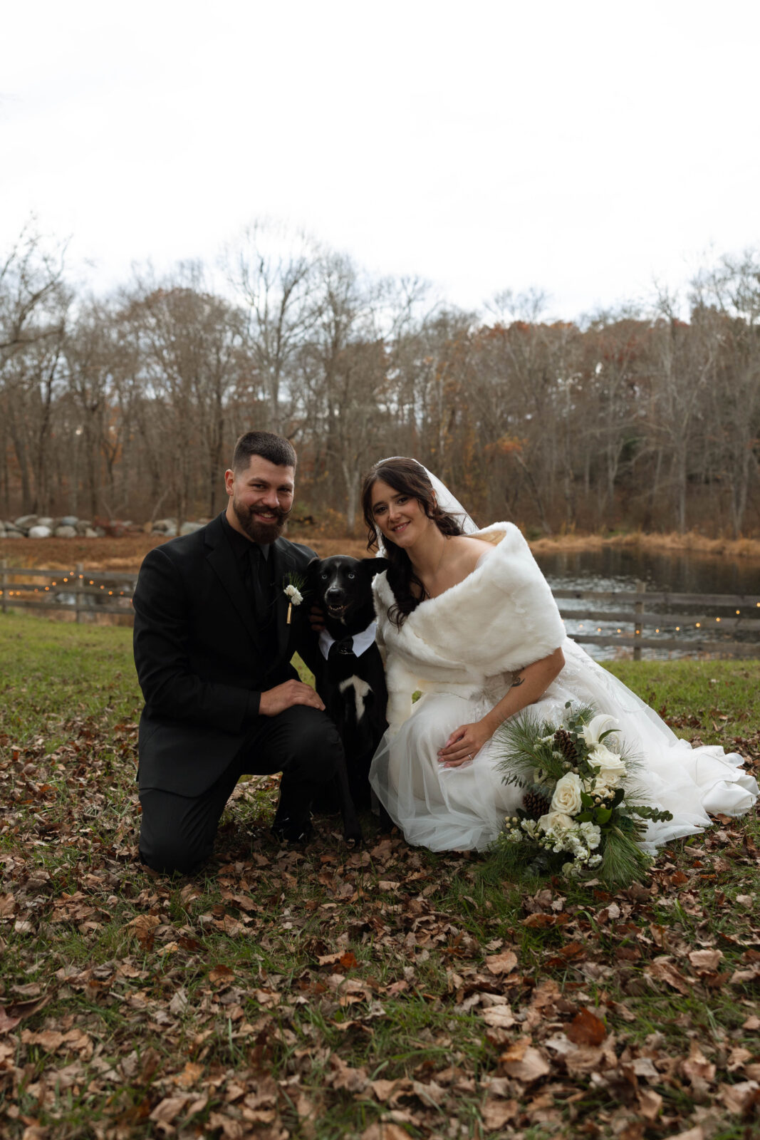 Caitlin, David & Newman | Swansea MA Backyard Wedding