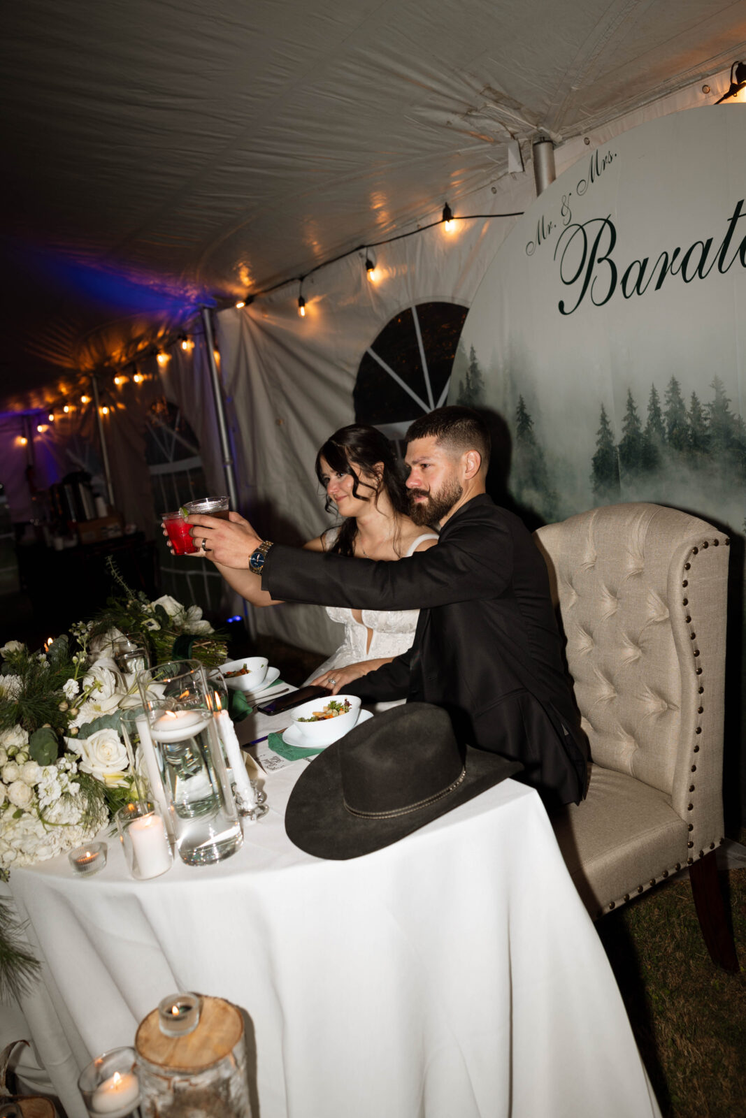 Caitlin & David toast | Backyard Wedding Swansea MA