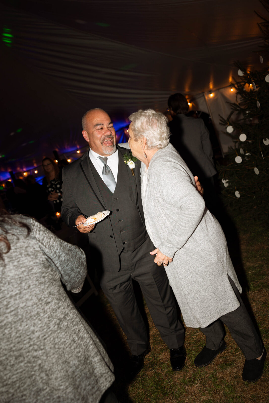 Happy moments during wedding reception