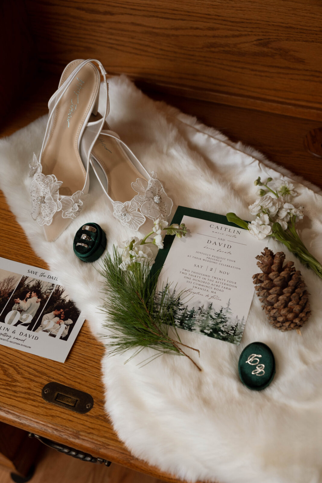 Detail Flat Lay - Winter Back Yard Wedding