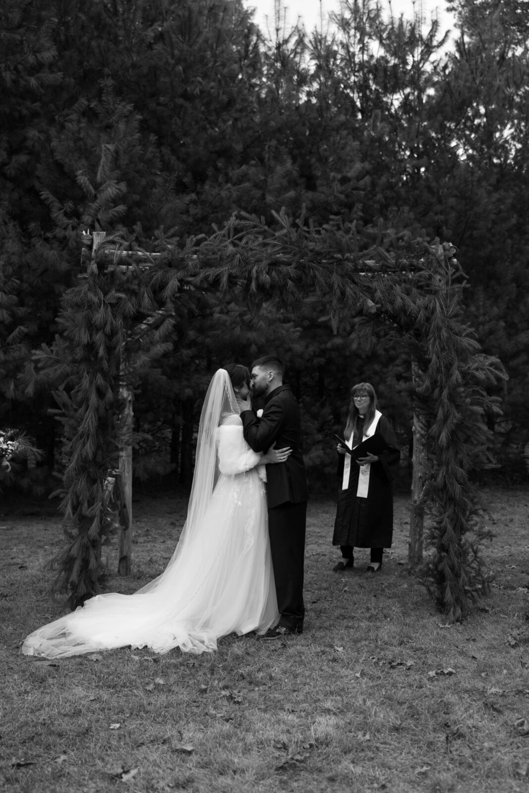 First Kiss | Backyard Wedding Swansea MA