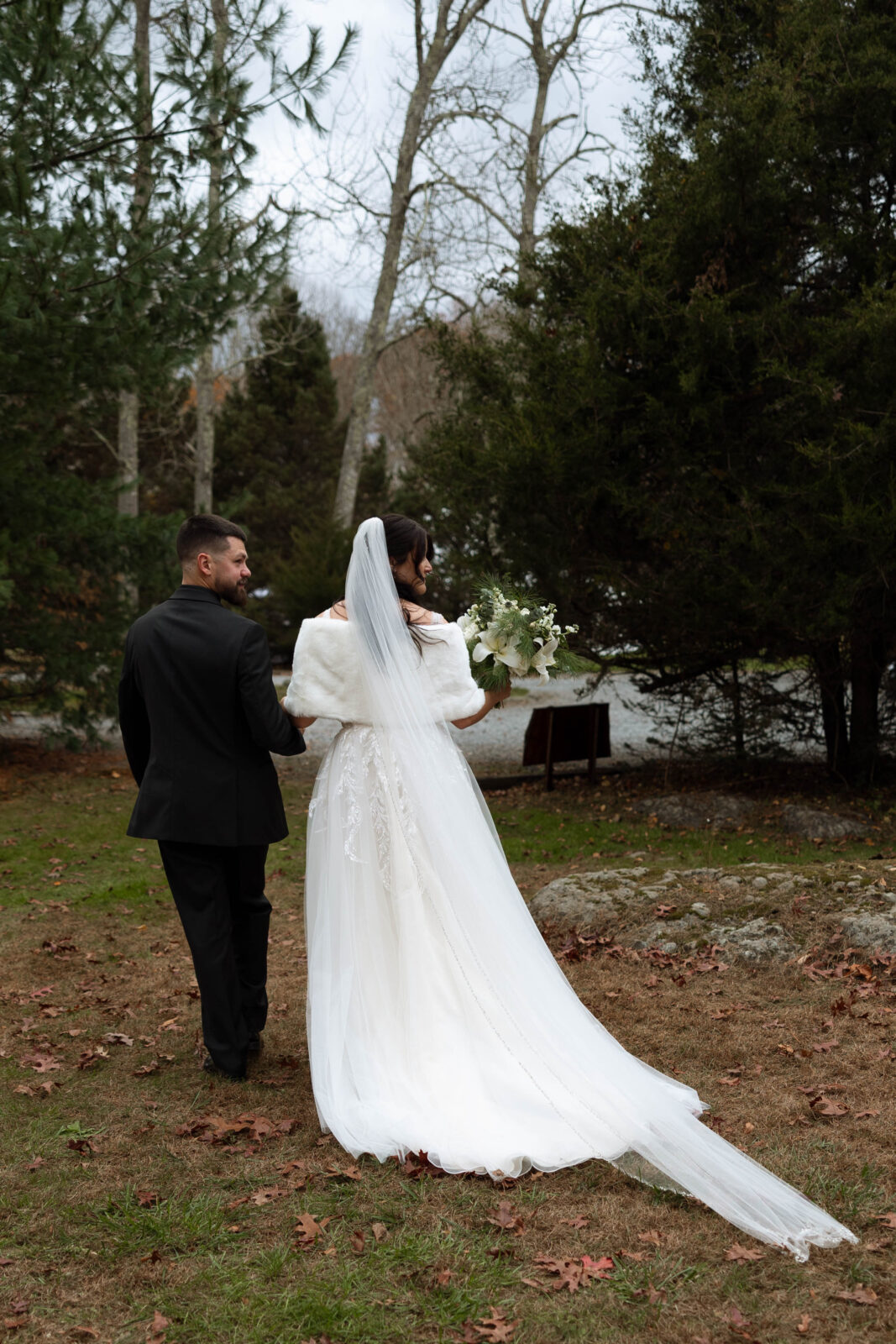 Caitlin and David sharing a private moment after their ceremony