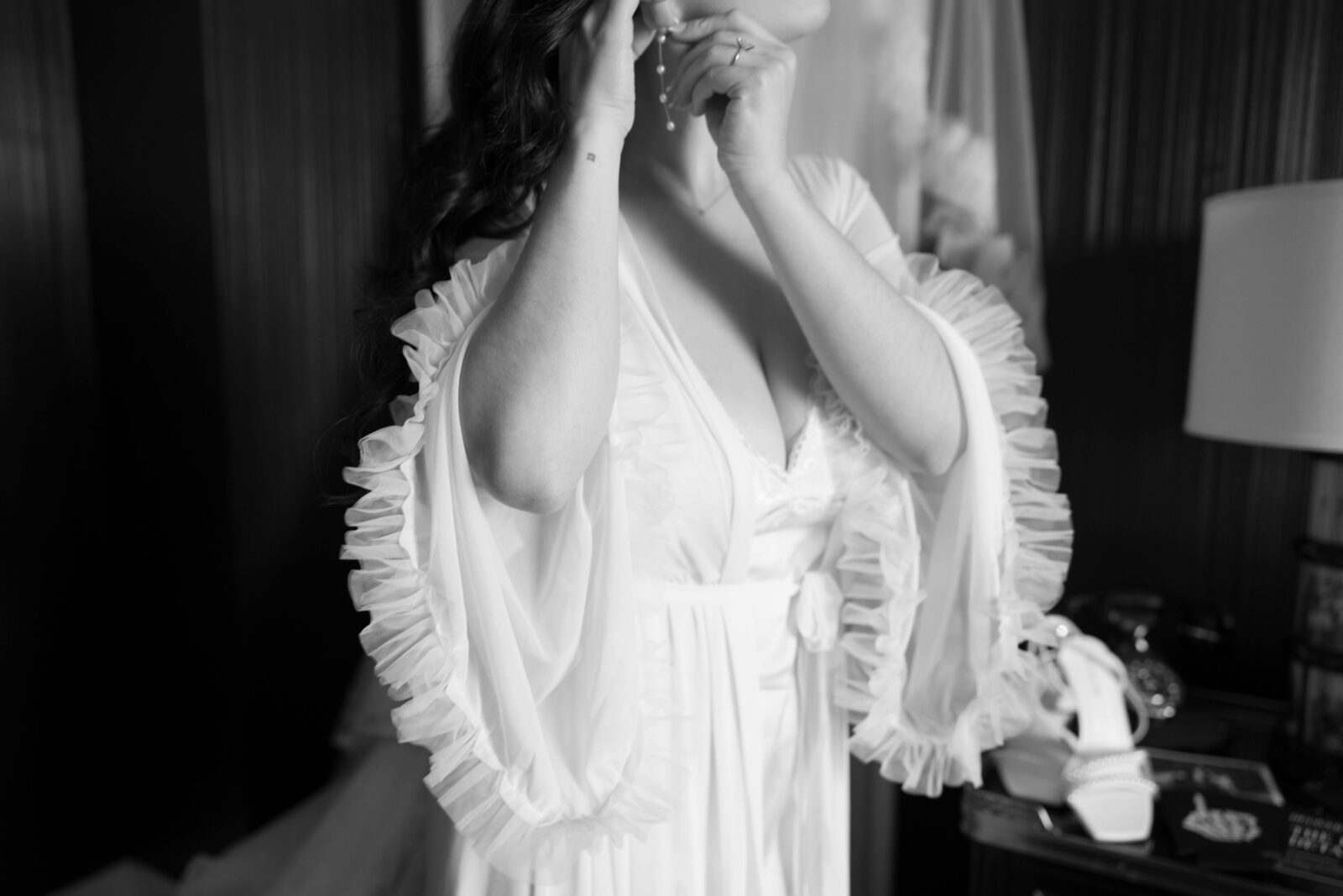 Kelseys final touches before the dress