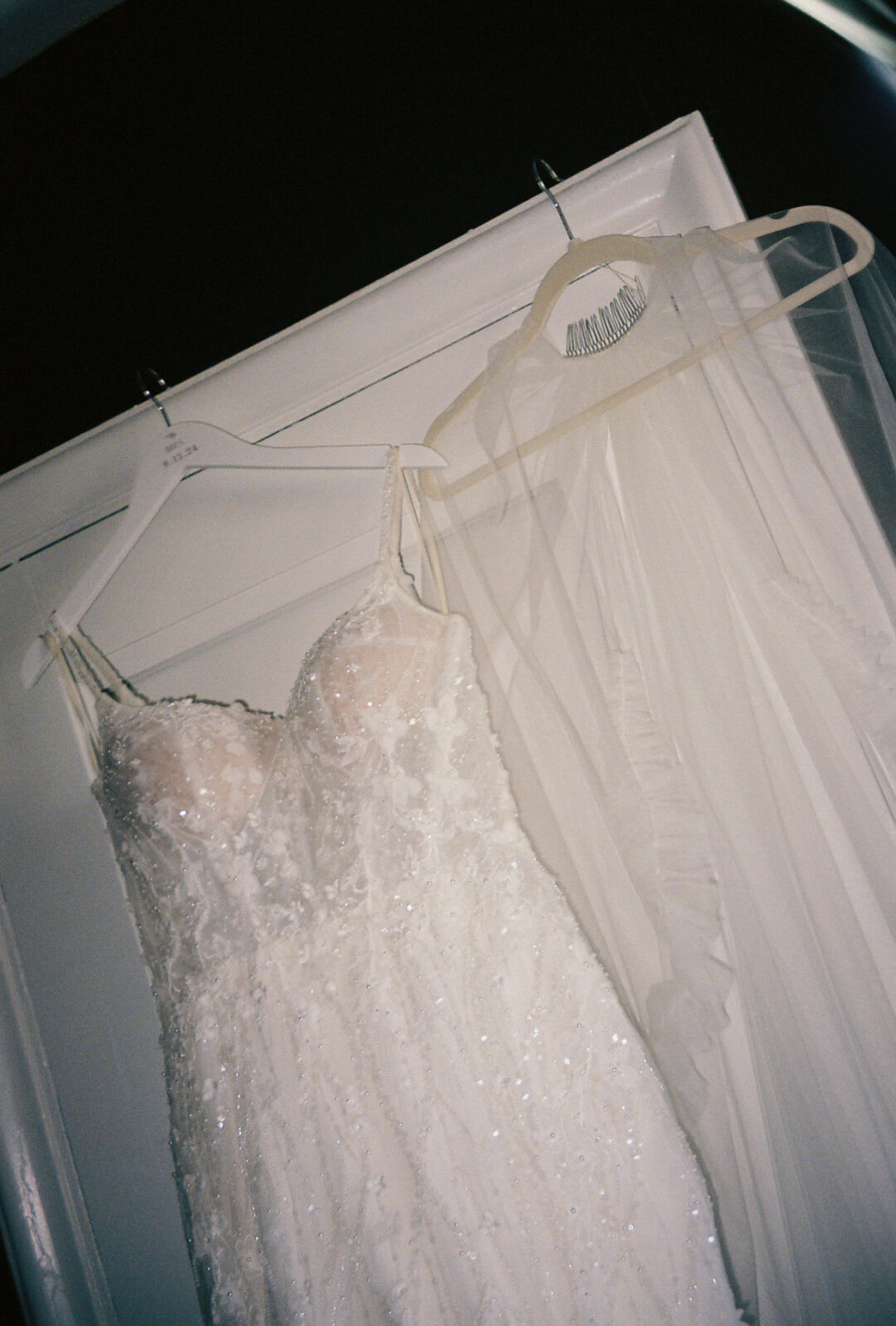 Kelsey's dress and veil | Captured on 35mm film