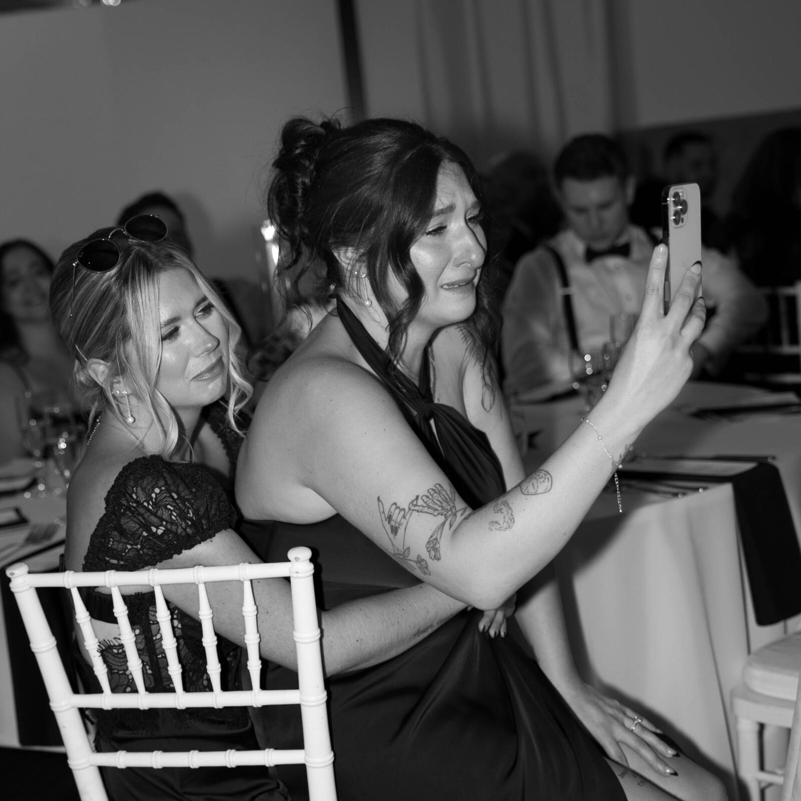 Friends watching the first dance | Ballroom at The Providence G RI