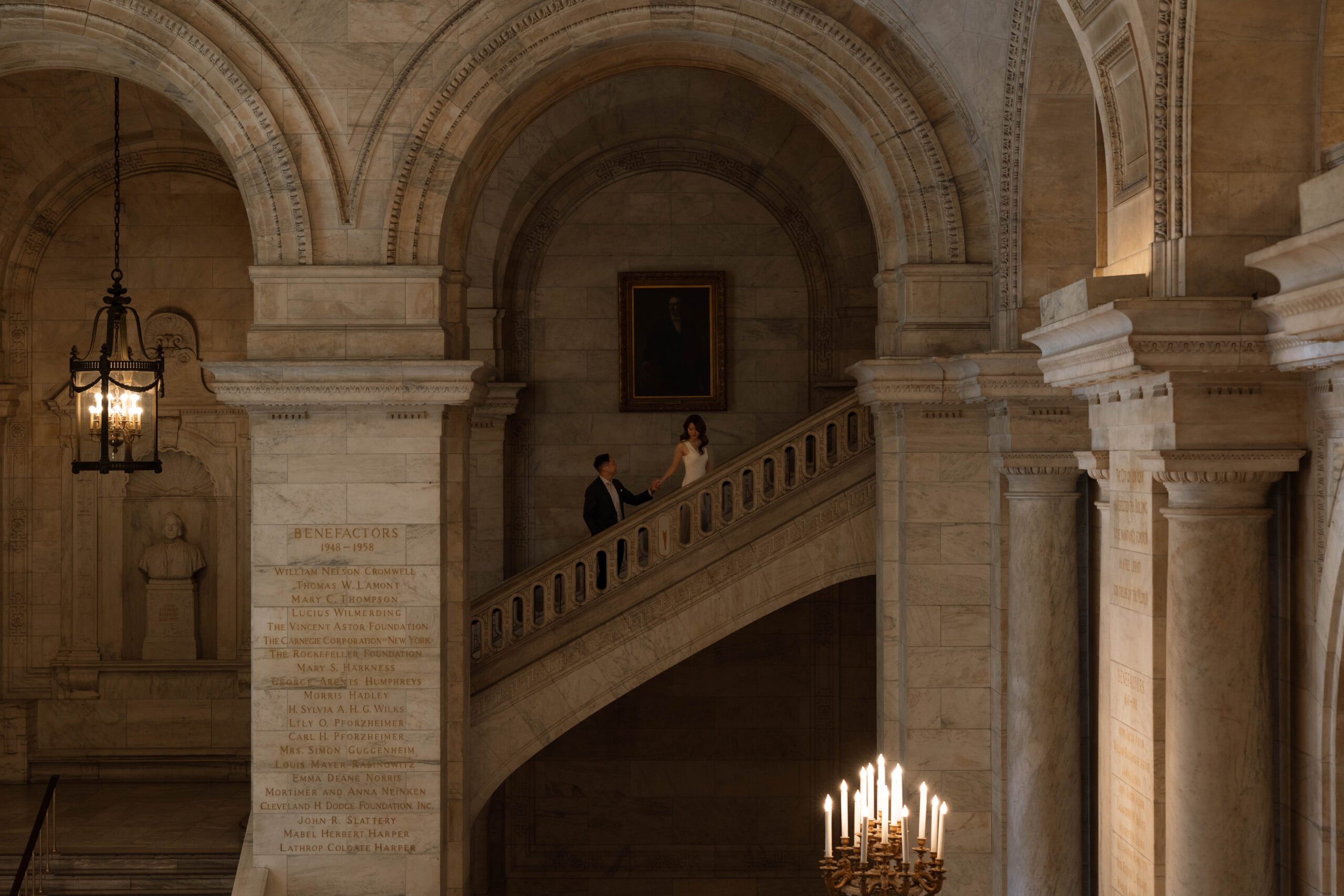 Minhee and Chris' NYPL Engagement Photos