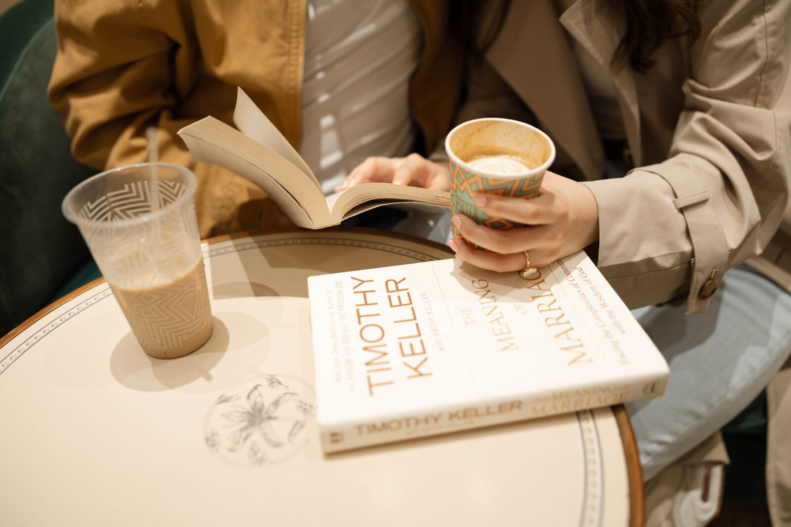 Couple reading together | Documentary Style Engagement Photos