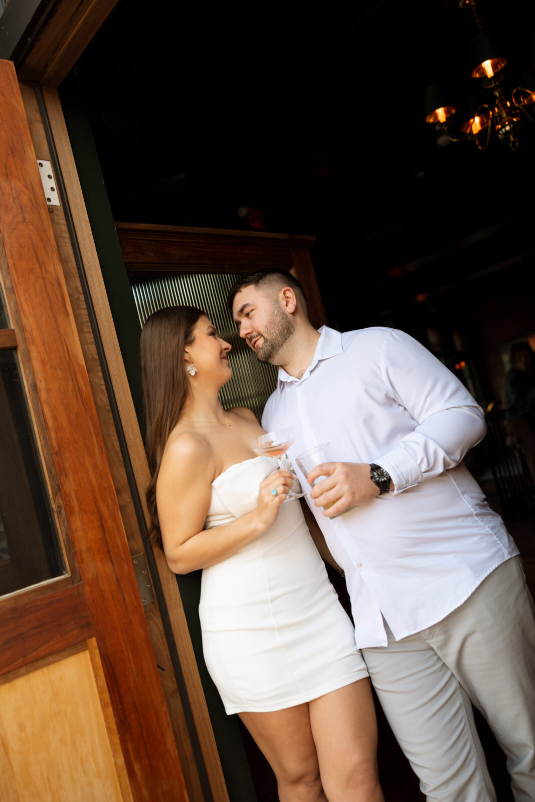 Warren RI engagement photos at Stingy Alley